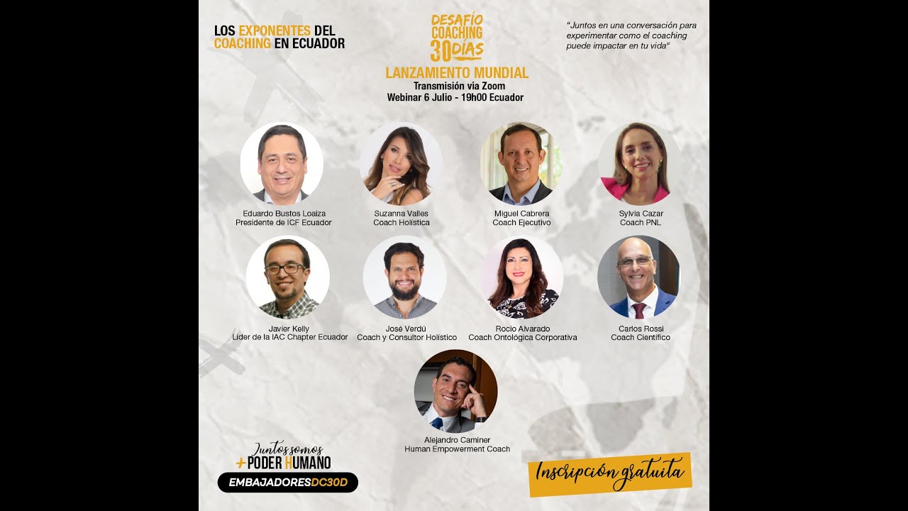 Lanzamiento Desafío Coaching 30 días 2020 en Ecuador