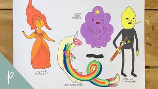 How to Draw Adventure Time Characters pt. 3 (Fire Princess, Rainicorn, Lumpy Space Princess, Earl)