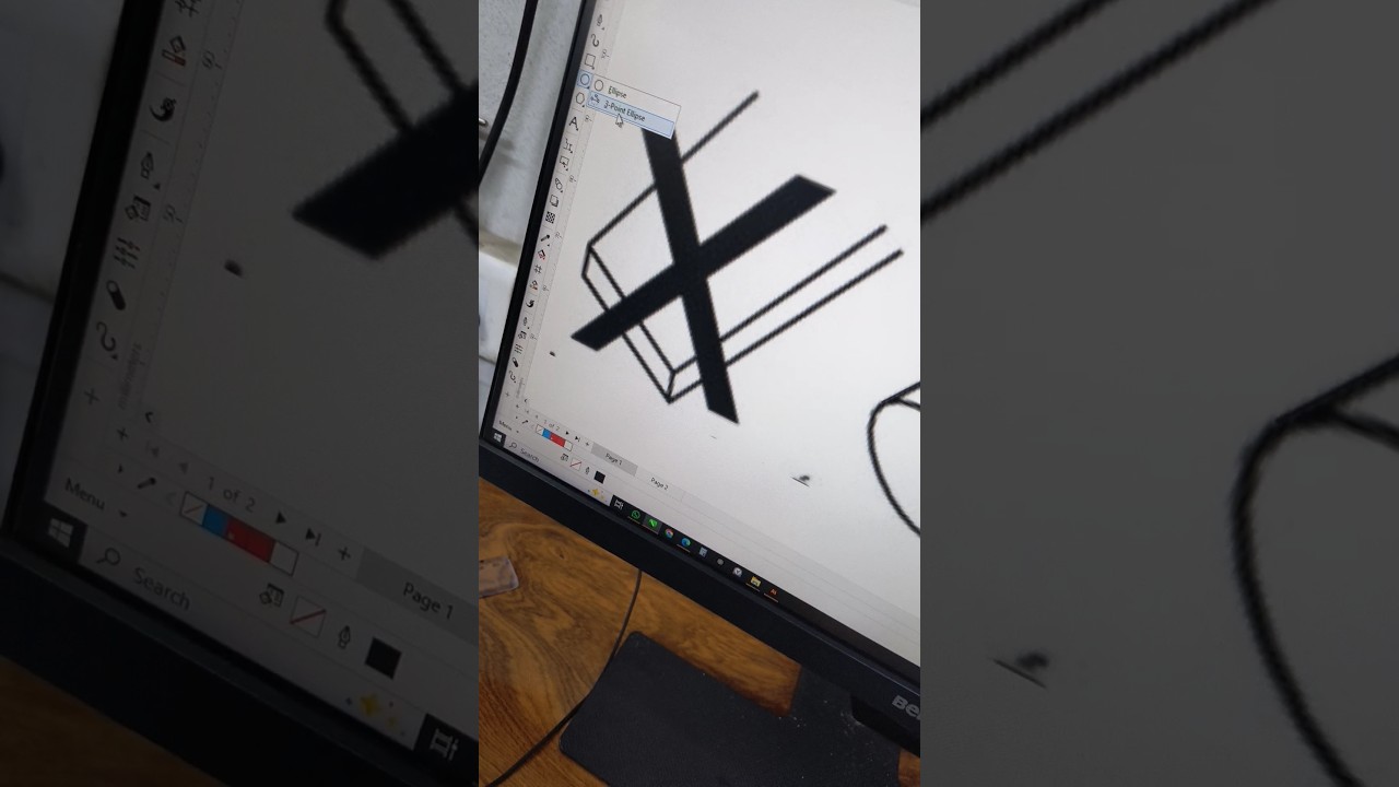 3 point eclipse tool Corel draw 