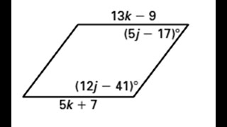 Day 08 HW - Using the Properties of Parallelograms to Find Unknown Values