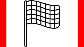 How To Draw Chequered Flag Emoji - Step By Step Drawing