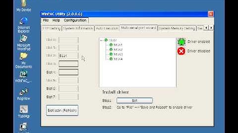 Use the WinPAC Utility for configuring the WinPAC-8000.