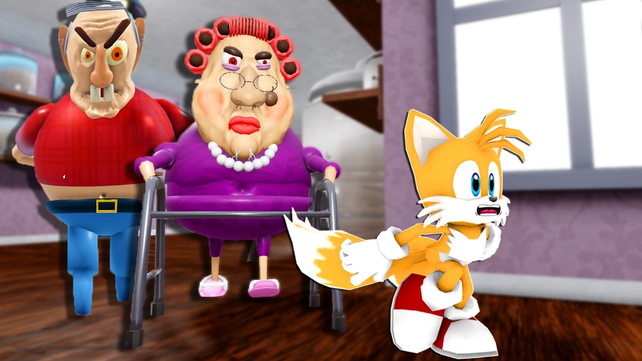 Tails Escape from your evil grandma and grandpa! Tails plays Roblox