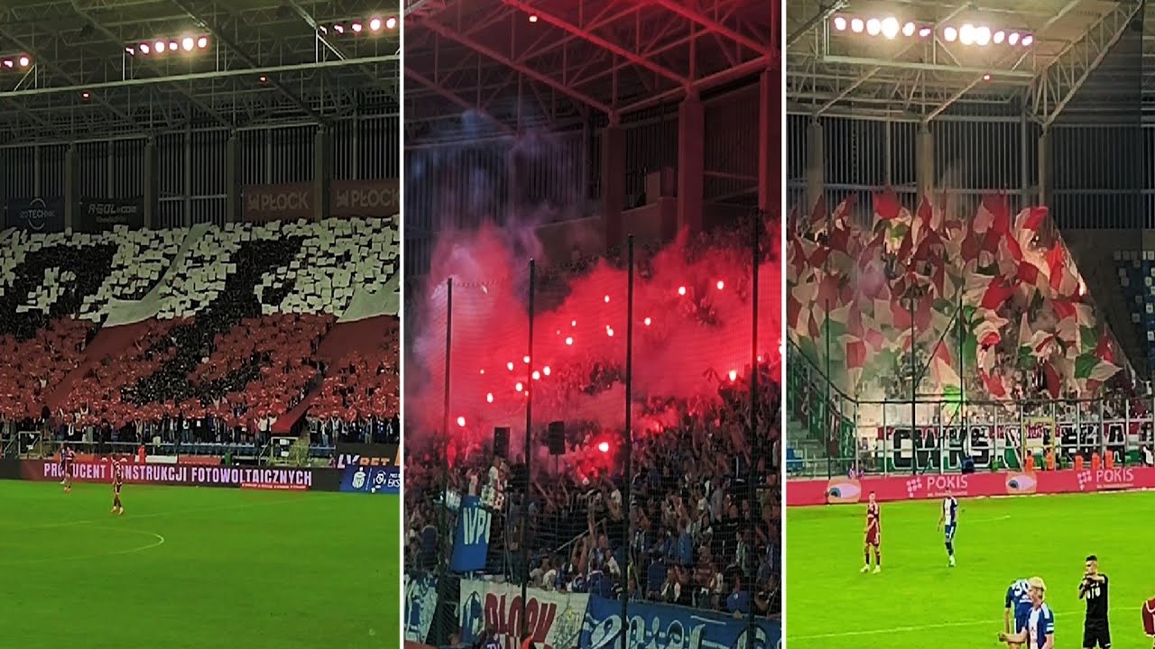 Legioniści w Płocku. Kartoniada Nafciarzy. Doping kibiców na meczu Wisła Płock - Legia | 17.08.2025