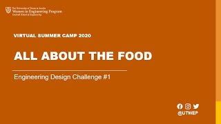 Summer Camp 2020 Engineering Design Challenge #1: All Things Food