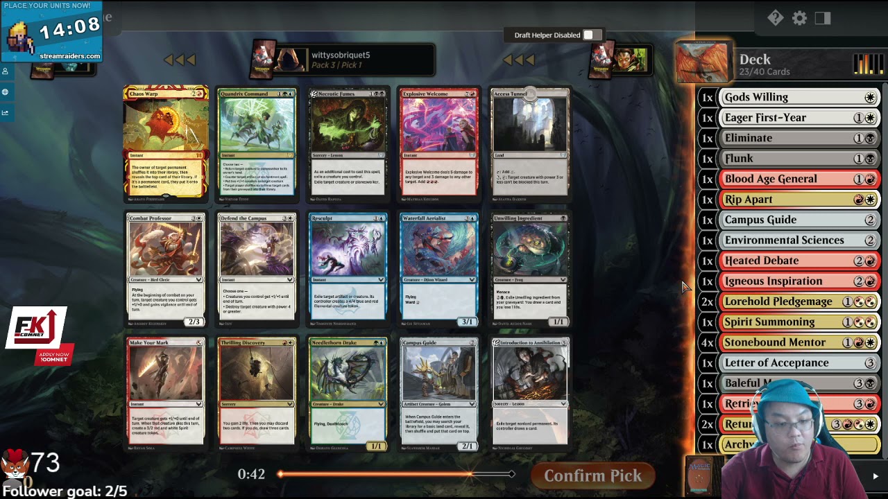 Learn how to draft Strixhaven (draft picks only) Mardu'ing it!