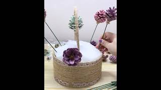 DIY Pinecone Flowers | Easy Basket Arrangement Tutorial for Beginners