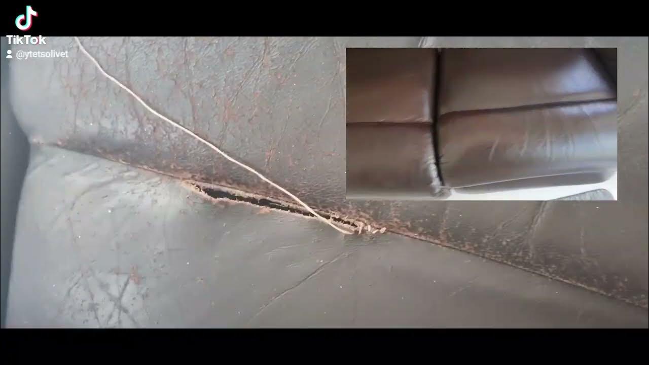How to repair torn and cracked leather seat cover? diy YouTube