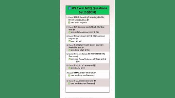 10 Essential Excel MCQ Tips Every Professional Needs #shorts