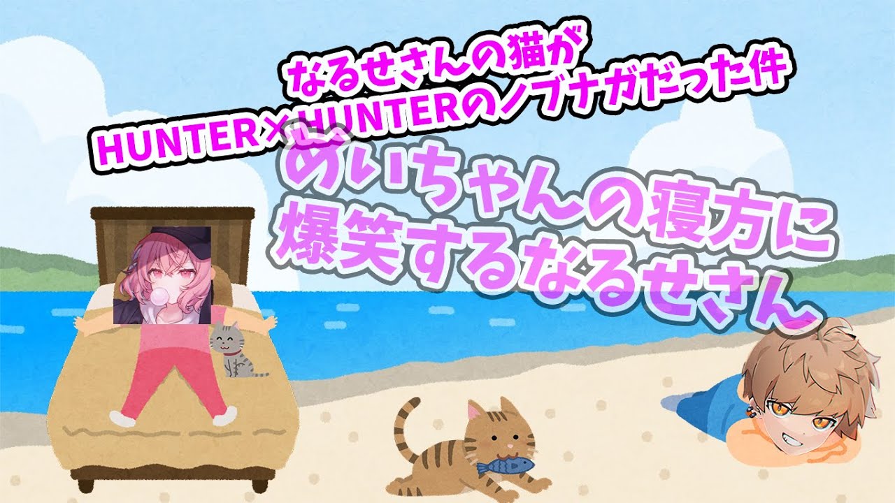 【nqrse】寝方に爆笑するなるせさん・猫がノブナガになった話/めいちゃん/あらきさん/あらなるめい