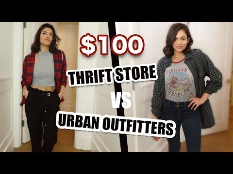 $100 Thrifted VS $100 at Urban Outfitters! Clothing Haul