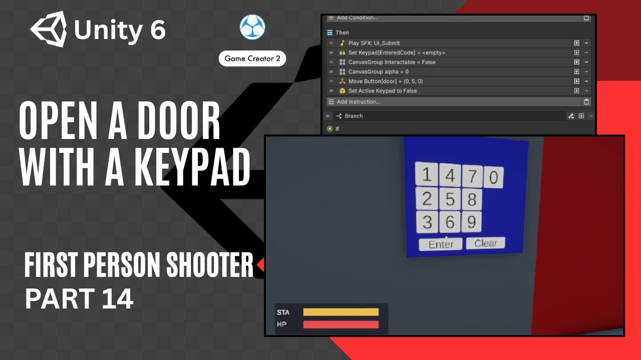 How to Make a Keypad Open a Door in Unity and Game Creator 2 | FPS Part ...