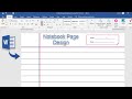 How to create notebook page using Line Tool in Ms word 2019 | Printable Notebook page design in word