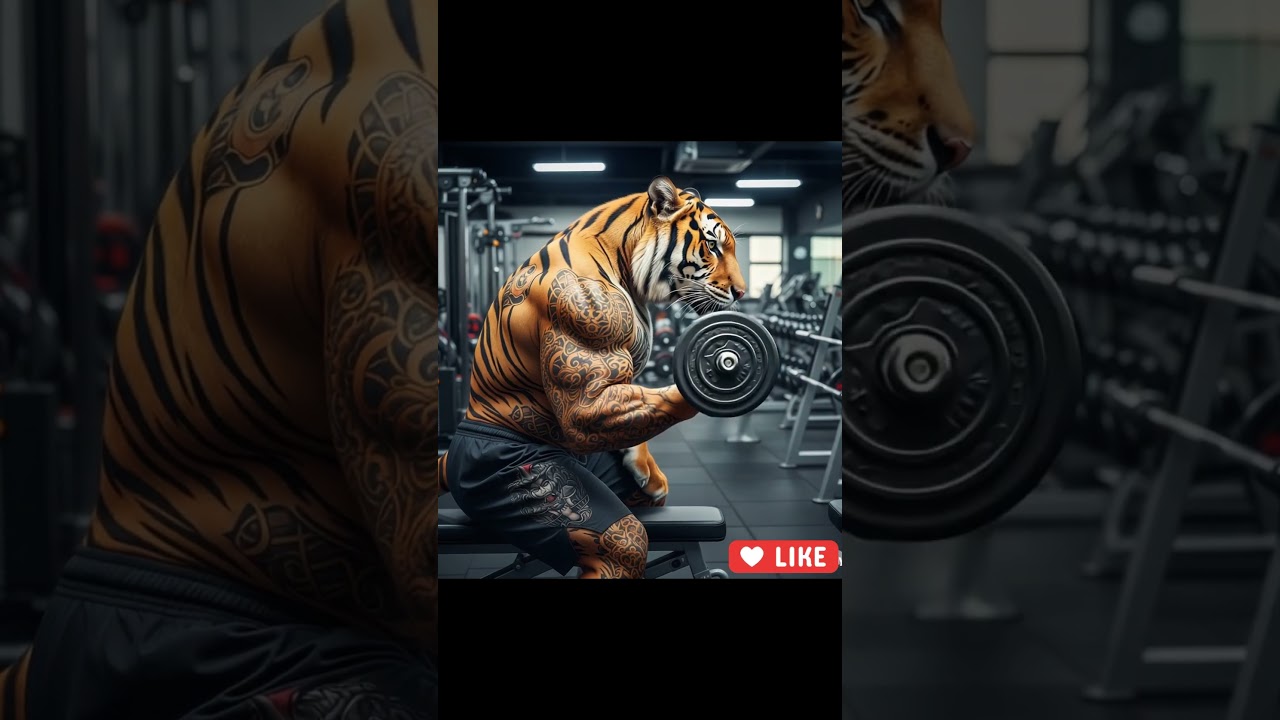 💪🔥AI Tiger Lifts: The Ultimate Gym Beast!