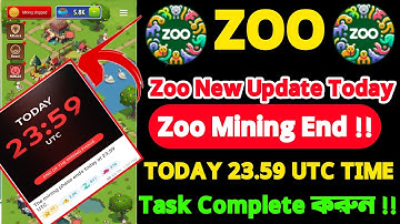 Zoo Airdrop Update | Zoo Mining New Update!! Zoo mining end today!!Zoo airdrop!!