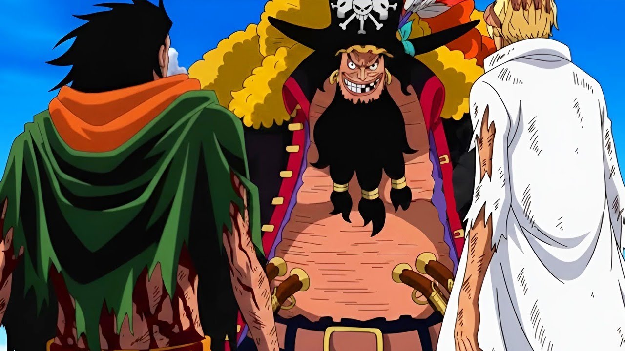 Barbanegra ataca al padre de Luffy, Monkey D. Dragon - One Piece
