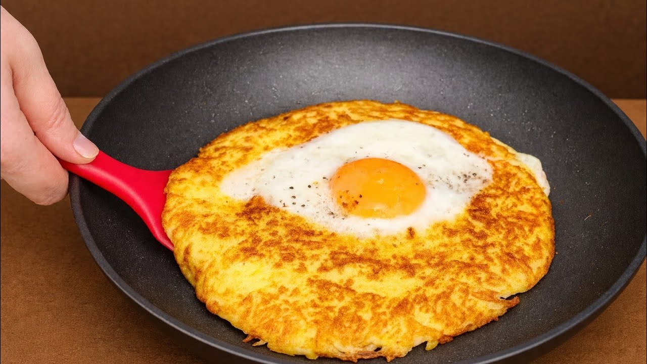 Просто натрите картофель, добавьте 2 яйца — и результат будет потрясающим 🤩! Вкусно 😋!