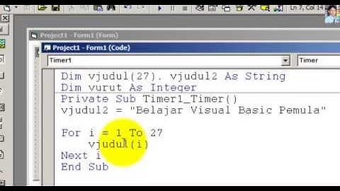 Belajar VB6 - Variasi Judul Form dengan Timer