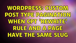Wordpress: Custom Post Type pagination when CPT 'rewrite' rule and a page have the same slug