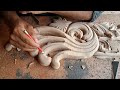 beautiful wood carving skills / how to wood carving flower design / wood carving flower idea