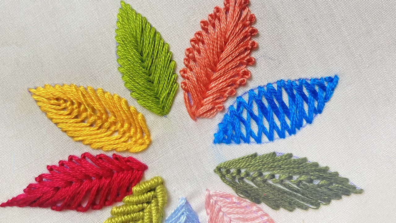 3 Most Beautiful Hand Embroidery Stitches For Beginners - Leaf Stitches ...