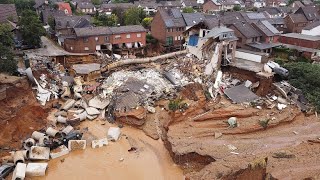 Hochwasser in Westdeutschland: Drohnenbilder zeigen Ausmaß der Verwüstung