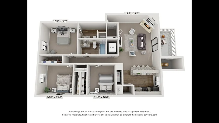 Riverton 3x2: 1196 Square Feet  (COMPLETE RENOVATED)