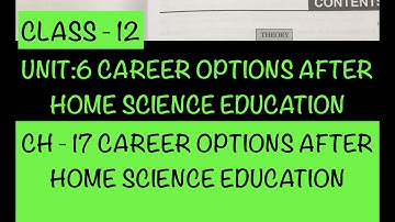 HOME SCIENCE CLASS 12  FULL CHAPTER - 17