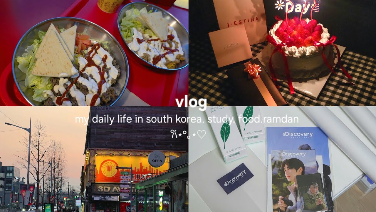 يوميات طالبة في كوريا 🇰🇷 أجواء رمضان 🌙عيد ميلادي 🎂هدايا 🎀دراسة📚vlog in south korea daily life