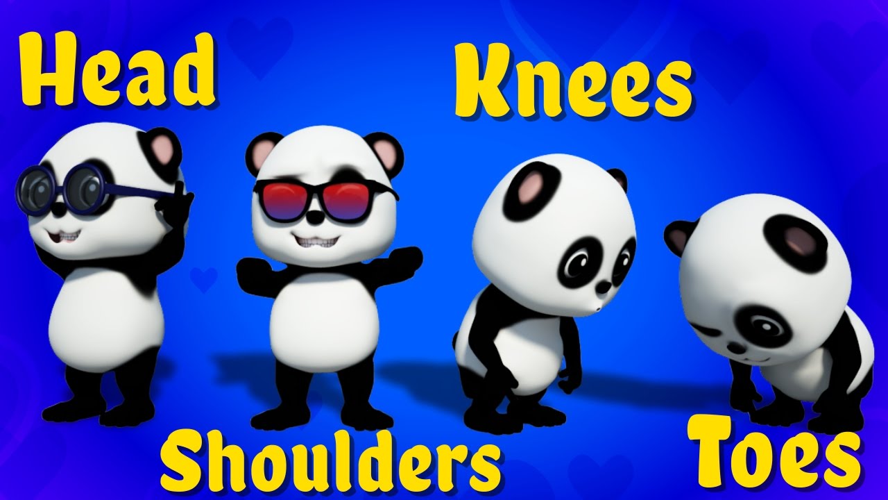 head shoulder knees and toes 3d rhymes Baby Bao panda exercise