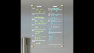 Clear acrylic fridge calendar install