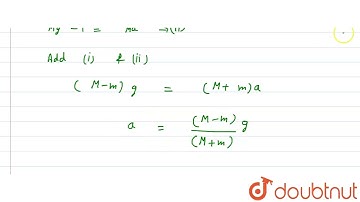 Two particles of masses m and M(Mgtm) are connected by a cord that passes over a massless, frict...