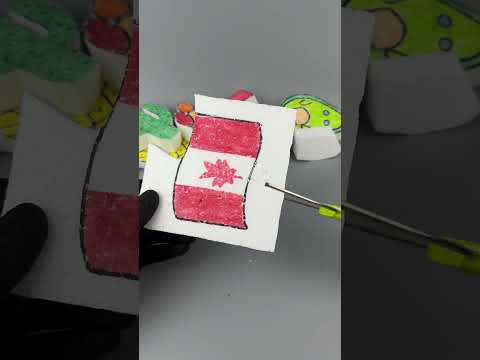 Canada FLAG CHALLENGE ➡️Write Your Country and I’ll Cut It! #foam #asmr #satisfying #flagchallenge