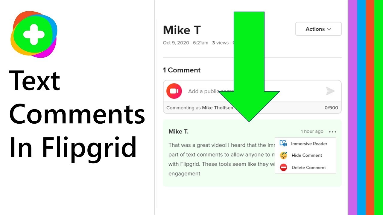 How to use Flipgrid Text Comments to reply to video responses - YouTube