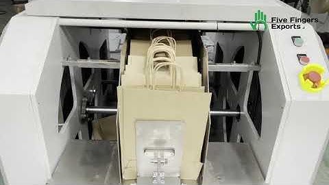 Square Bottom Paper Bag Making Machine with 4 color Printing and Handle Fixing |Five Fingers Exports
