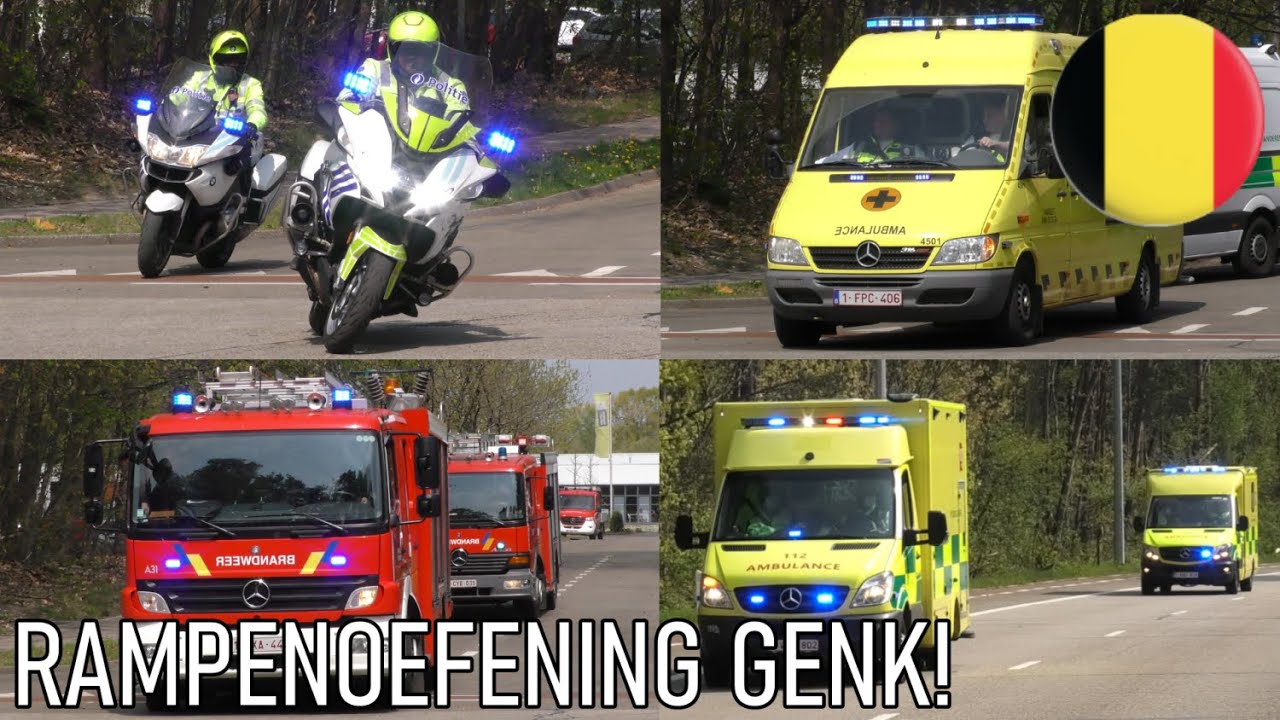 [40 slachtoffers na instorting] Vele hulpdiensten met 'spoed' naar en van rampenoefening Genk Knalt