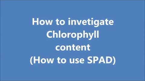 How to investigate  chlorophyll content, How to use SPAD