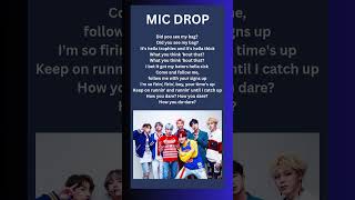 MIC DROP 🔥 English Lyrics | Full Song Translation | BTS ft. Steve Aoki | ExtremeFun# | #bts #shorts