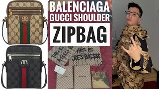 Balenciaga x Gucci Hacker Project Shoulder Zip Bag