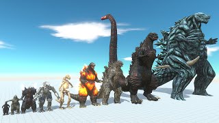 Godzilla Evolution Size Comparison VS All Dinosaurs T-Rex King Kong Dinosaurs in Jurassic Park