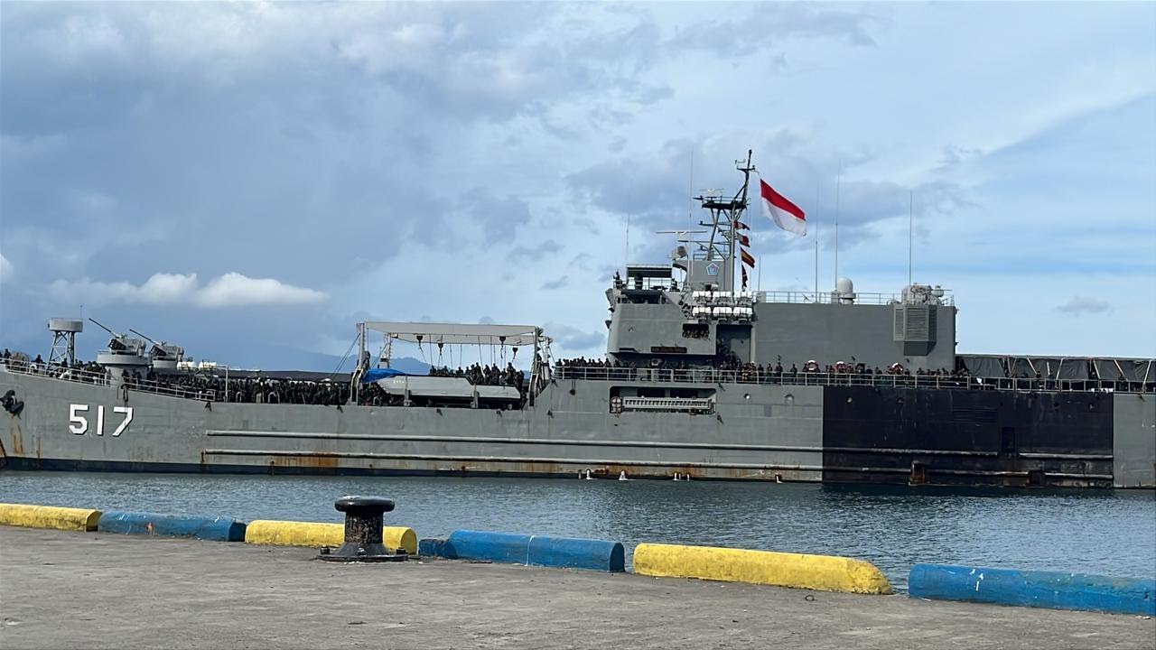 Penjemputan Prajurit Dari Yon TP 867 Di Pelabuhan Babang