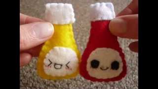 How to Make a Kawaii Ketchup/Mustard Plush