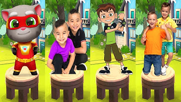 CKN Toys Car Hero Run VS Tom Hero Dash VS Ben 10 Up To Speed VS Vlad & Niki Run All Characters