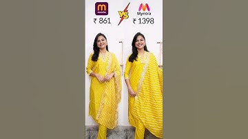 Meesho Vs Myntra Same Kurta Set Comparison😲 Links are  in community post #shorts #meeshovsmyntra