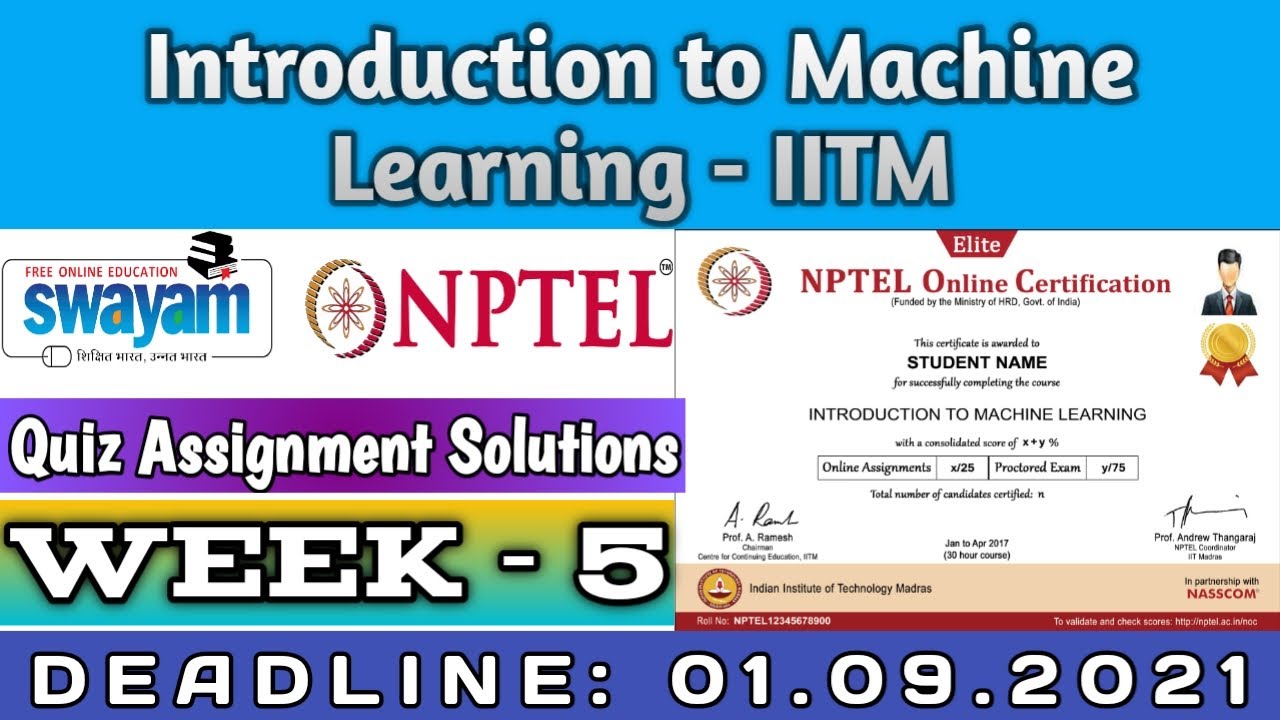 nptel machine learning assignment 5 solution