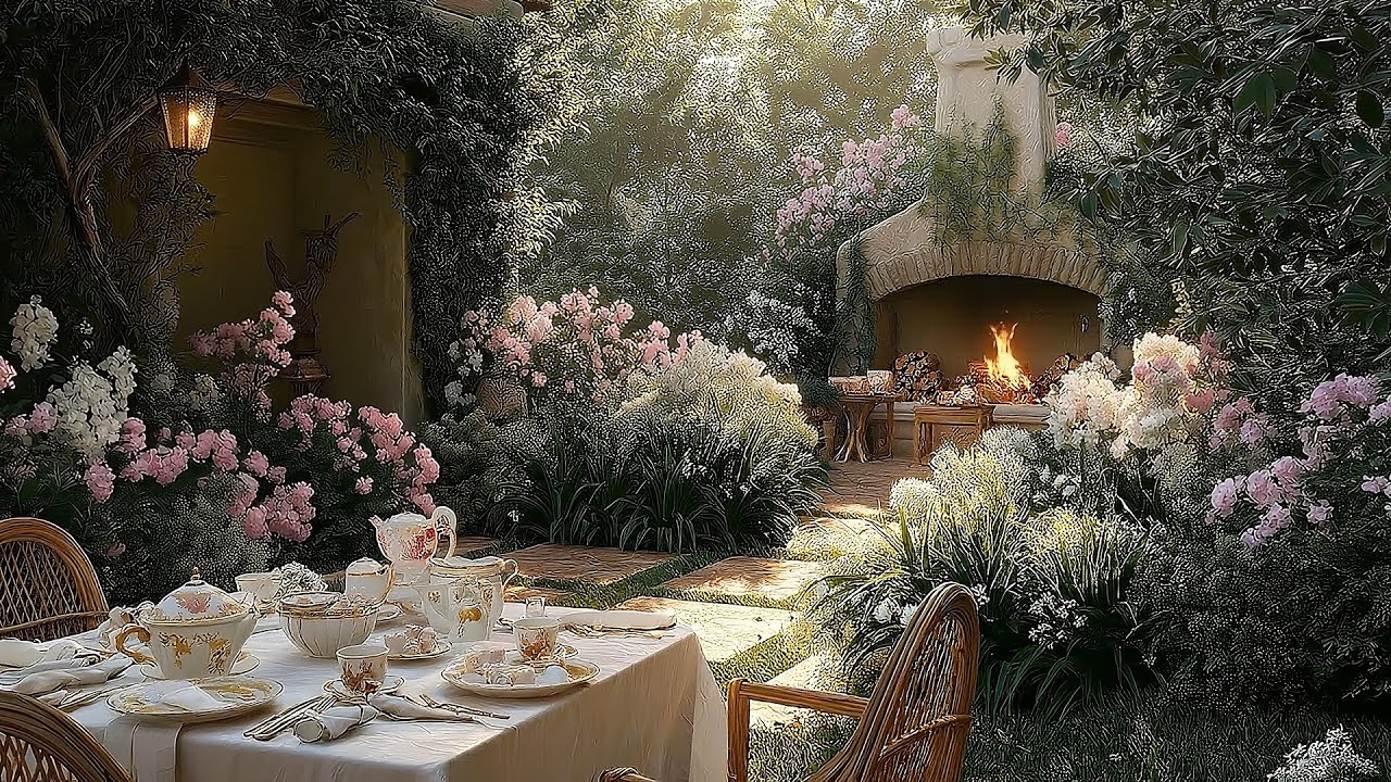 Relaxing Jazz Music in a Cozy Garden 🌸 Smooth Coffee Shop Jazz for Study and Relaxation