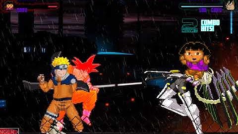 MUGEN Request: Lambda-11 & Dora Vs Naruto & Goku