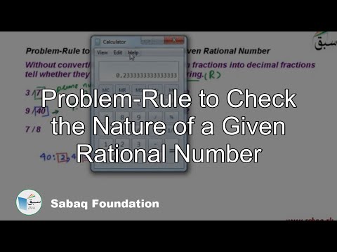 Video Problem-Rule to Check the Nature of a Given Rational... - youtube