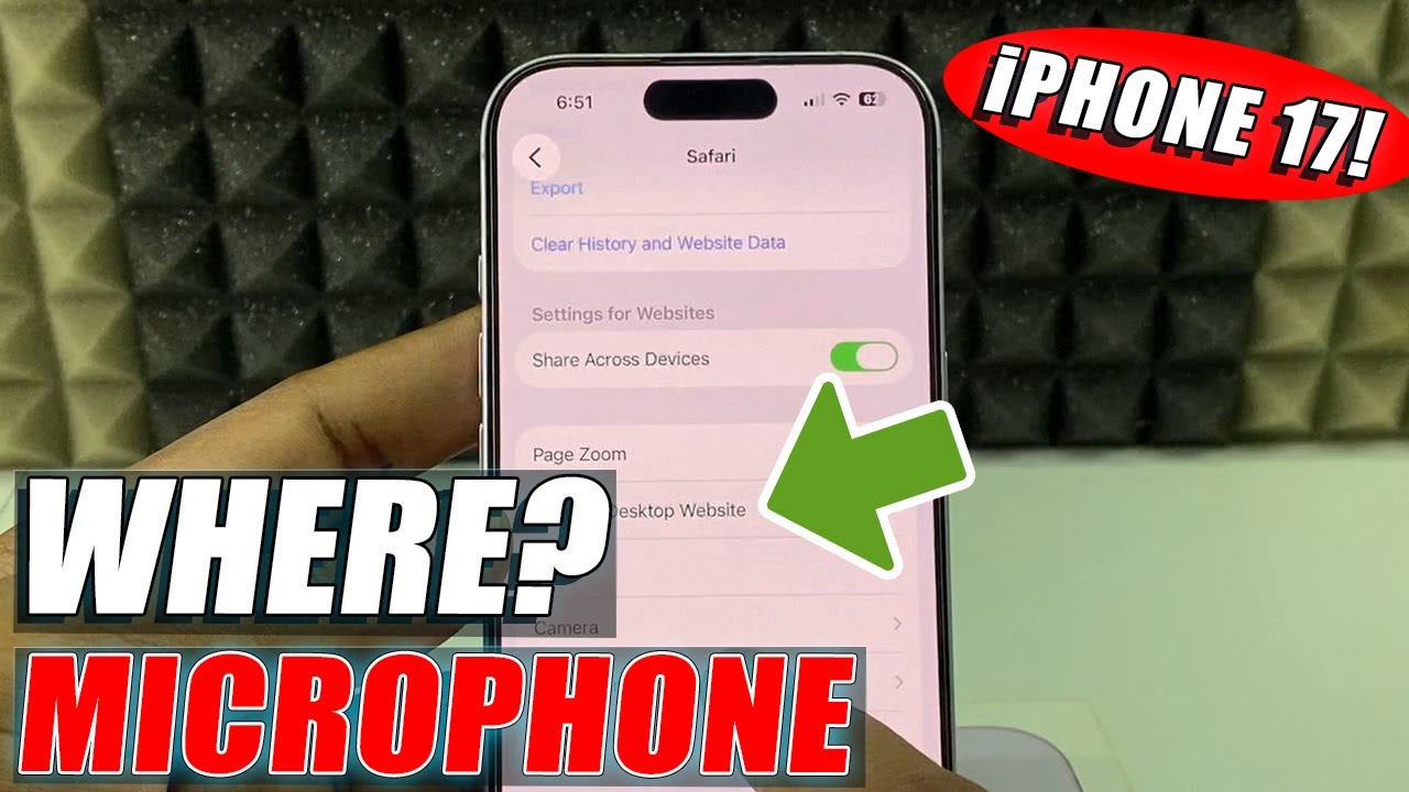 Где находится микрофон в настройках на iPhone 17/17 Pro Max?