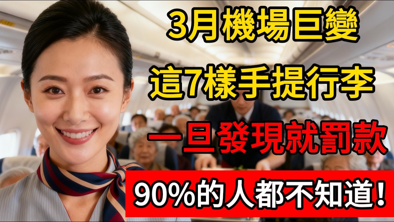 3月機場巨變，“這7樣”手提行李，一旦發現就罰款，90%的人都不知道！#航空旅行 #生活經驗 #百科密码